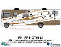 14 Piece 2011 Georgetown Partial Paint Motorhome Roadside Graphics Kit