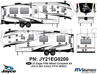 64 Piece 2021 Eagle Fifth Wheel Complete Graphics Kit - Image 2