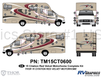 58 Piece 2015 Citation Motorhome Red Velvet Complete Graphics Kit