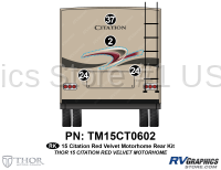 4 Piece 2015 Citation Motorhome Red Velvet Rear Graphics Kit