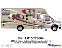 22 Piece 2015 Citation Motorhome Red Velvet Curbside Graphics Kit