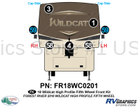7 Piece 2018 Wildcat High Profile Fifth Wheel Front Graphics Kit