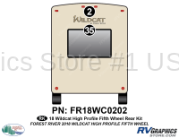 2 Piece 2018 Wildcat High Profile Fifth Wheel Rear Graphics Kit