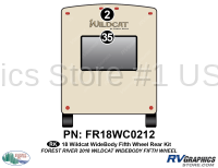 2 Piece 2018 Wildcat High Profile Fifth Wheel Rear Graphics Kit