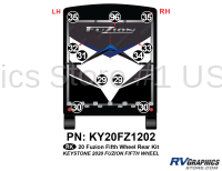 11 Piece 2020 Fuzion Fifth Wheel Rear Graphics Kit