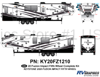 71 Piece 2020 Fuzion Impact Fifth Wheel Complete Graphics Kit