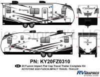 62 Piece 2020 Fuzion Impact Flat Cap Travel Trailer Complete Graphics Kit