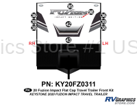 10 Piece 2020 Fuzion Impact Flat Cap Travel Trailer Front Graphics Kit