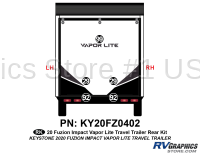 5 Piece 2020 Fuzion Impact Vapor Lite Travel Trailer Rear Graphics Kit