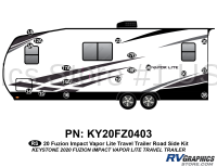 15 Piece 2020 Fuzion Impact Vapor Lite Travel Trailer Roadside Graphics Kit