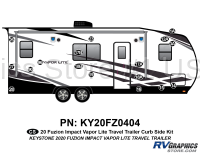 15 Piece 2020 Fuzion Impact Vapor Lite Travel Trailer Curbside Graphics Kit