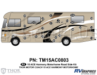 22 Piece 2015 Ace Motorhome Gold Version Roadside Graphics Kit