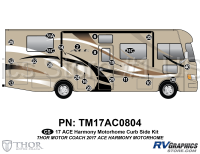 23 Piece 2017 ACE Motorhome Harmony (Gold) Curbside Graphics Kit