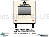 1 Piece 2018 Sierra Fifth Wheel Rear Graphics Kit