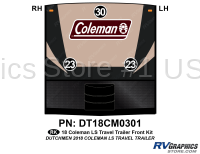 3 Piece 2018 Coleman LS Travel Trailer Front Graphics Kit