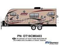 18 Piece 2018 Coleman LX Travel Trailer Roadside Graphics Kit