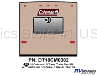 1 Piece 2018 Coleman LS Travel Trailer Rear Graphics Kit - Image 2
