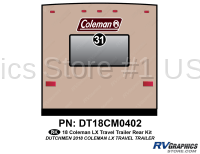 1 Piece 2018 Coleman LX Travel Trailer Rear Graphics Kit - Image 2