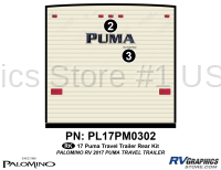 2 Piece 2017 Puma Travel Trailer Rear Graphics Kit