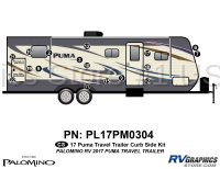 17 Piece 2017 Puma Travel Trailer Curbside Graphics Kit