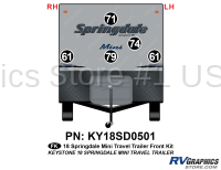 5 Piece 2018 Springdale Mini Travel Trailer Front Graphics Kit