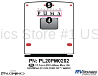 2 Piece 2020 Puma Fifth Wheel Rear Graphics Kit