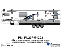 21 Piece 2020 Puma Unleashed Fifth Wheel Roadside Graphics Kit