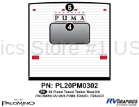2 Piece 2020 Puma Travel Trailer Rear Graphics Kit