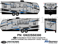 52 Piece 2022 SandSport Toyhauler Trailer Complete Graphics Kit