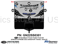 10 Piece 2022 SandSport Toyhauler Trailer Front Graphics Kit