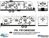 36 Piece 2013 Wildwood X-Lite Travel Trailer Complete Graphics Kit