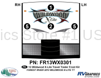 4 Piece 2013 Wildwood X-Lite Travel Trailer Front Graphics Kit