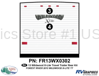 2 Piece 2013 Wildwood X-Lite Travel Trailer Rear Graphics Kit