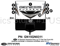 10 Piece 2014 Genesis Lg Travel Trailer Flat Cap Front Graphics Kit
