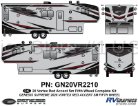 47 Piece 2020 Vortex SMALL Fifth Wheel Complete Graphics Kit-RED Combination