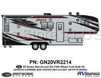 15 Piece 2020 Vortex SMALL Fifth Wheel Curbside Graphics Kit-RED Combination