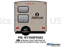 1 Piece 2016 Sprinter Travel Trailer Rear Graphics Kit