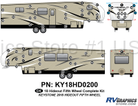 57 Piece 2018 Hideout Fifth Wheel Complete Graphics Kit