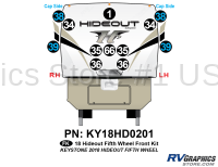 12 Piece 2018 Hideout Fifth Wheel Front Graphics Kit