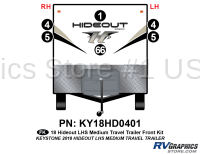 6 Piece 2018 Hideout LHS Medium Travel Trailer Front Graphics Kit