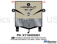 4 Piece 2018 Hideout LHS Small Travel Trailer Front Graphics Kit