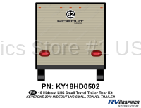 1 Piece 2018 Hideout LHS Small Travel Trailer Rear Graphics Kit