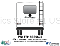 1 Piece 2015 Sunseeker Motorhome Rear Graphics Kit