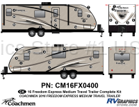 34 Piece Freedom Express Travel Trailer Complete Graphics Kit