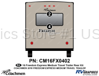 2 Piece Freedom Express Travel Trailer Rear Graphics Kit