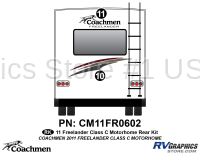 2 Piece 2011 Freelander Motorhome Rear Graphics Kit
