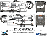 65 Piece 2020 North Point Fifth Wheel WITH Window Cap Complete Graphics Kit