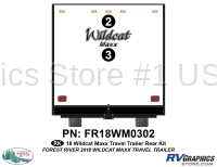 2 Piece 2018 Wildcat MAXX Travel Trailer Rear Graphics Kit