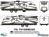 36 Piece 2016 Wildcat MAXX Travel Trailer Wheel Complete Graphics Kit