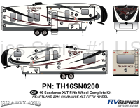 35 Piece 2016 Sundance XLT Fifth Wheel Complete Graphics Kit
